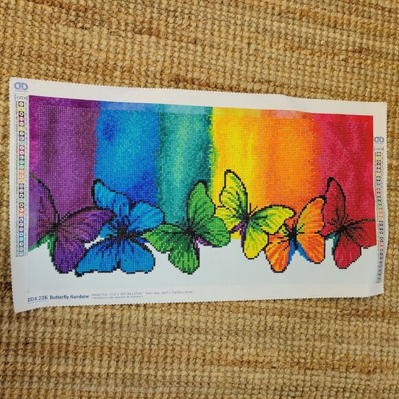 Diamond Dotz Painting Butterfly Rainbow Butterflies Bling Finished Unframed - Picture 1 of 14